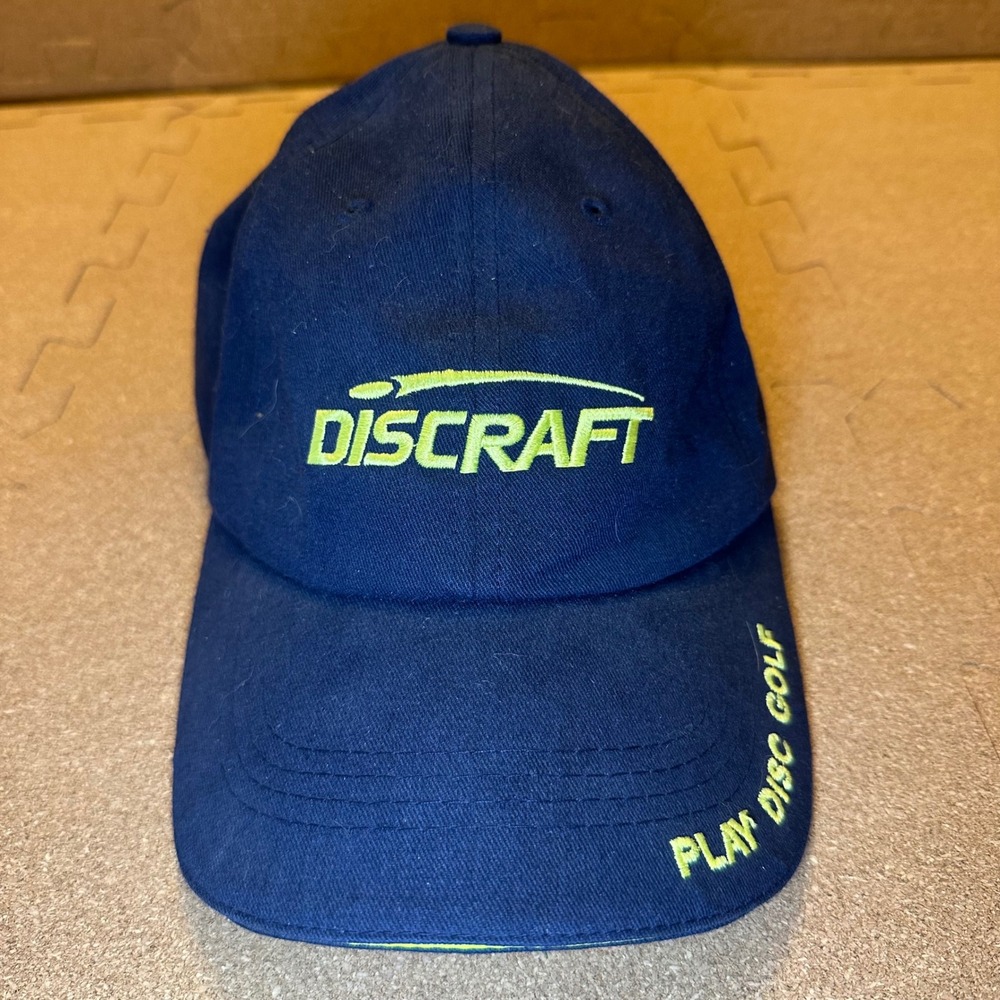Discraft Baseball Hat Mens OSFM Navy Blue Disc Golf Embroidered Adjustable Cap